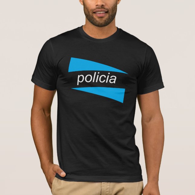 POLICIA com azul firma a camisa (Frente)