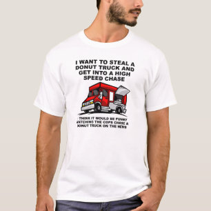 Polícia de Donut Persegue Camiseta Divertida
