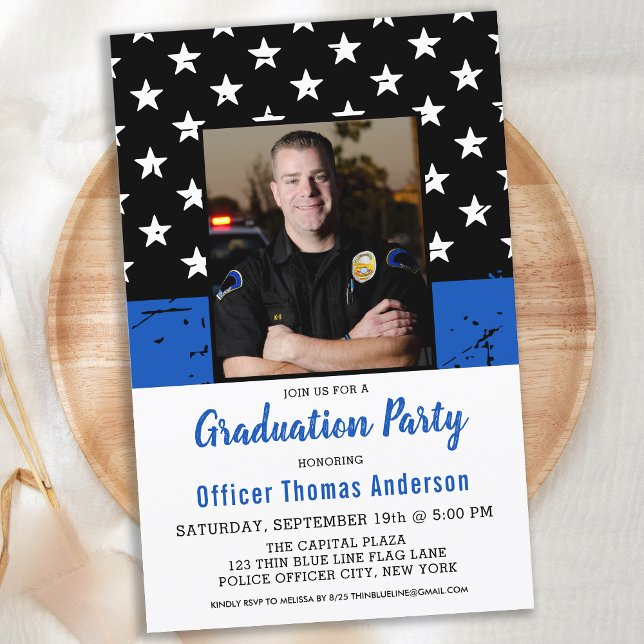 Polícia do Orçamento Linha Azul Foto Graduação Inv (Criador carregado)