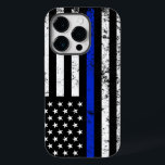 Polícia Estipulou Bandeira Americana<br><div class="desc">Uma capa de telefone temática de polícia com a popular bandeira azul fina da polícia e polícias.</div>