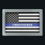 Polícia Personalizada - Polícia de Linha Azul Fino<br><div class="desc">Policial Personalizado Thin Blue Line USA Departamento de Polícia de Bandeiras!</div>