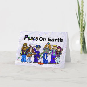 Policial e Cartão de Natal Hippies