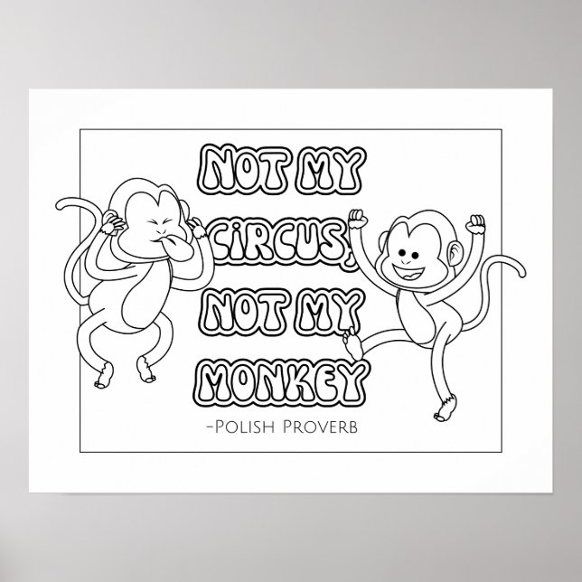 Polish Proverb Coloring Poster (Frente)