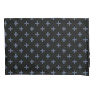 Polka de cinza azul cruza a preto