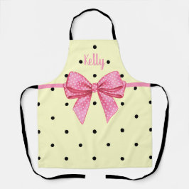 Polka Dot Black Yellow Pink Bow Personalized