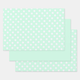 polka dots in pastel mint green