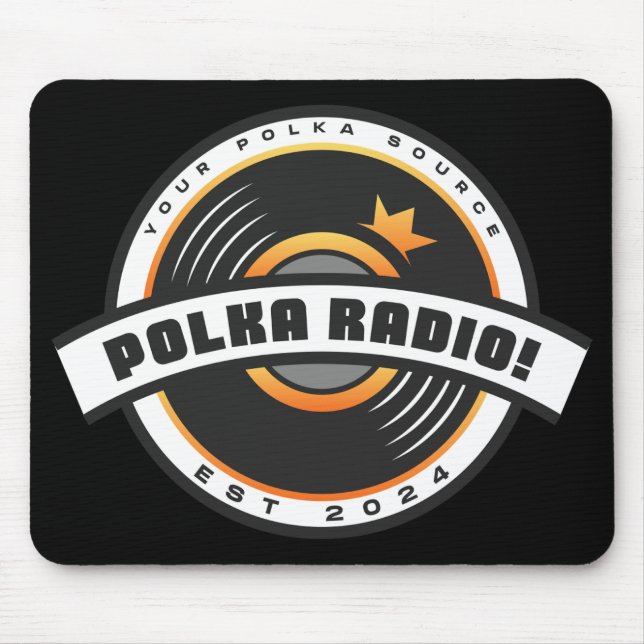 Polka Radio Mousepad (Black) (Frente)
