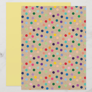 Polkadots Faux Brown Kraft Funky Papelão