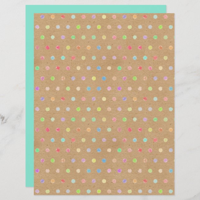 Polkadots Faux Brown Kraft Funky Papelão (Frente/Verso)