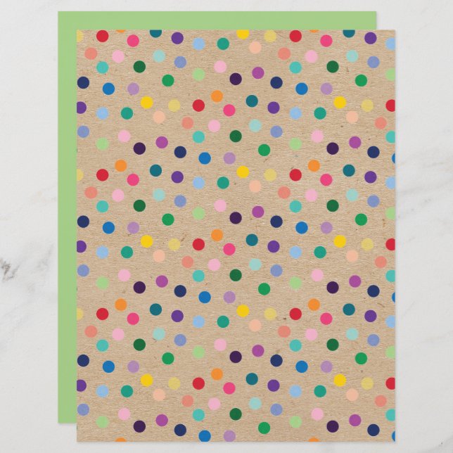 Polkadots Faux Brown Kraft Funky Papelão (Frente/Verso)