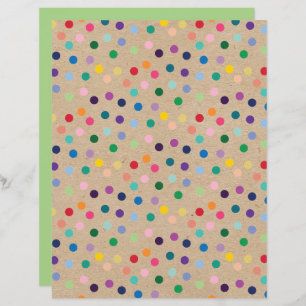 Polkadots Faux Brown Kraft Funky Papelão