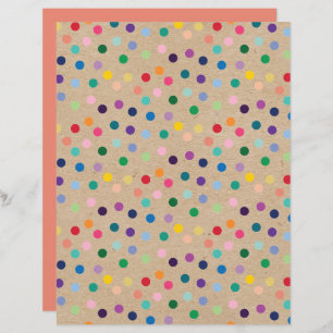 Polkadots Faux Brown Kraft Funky Papelão
