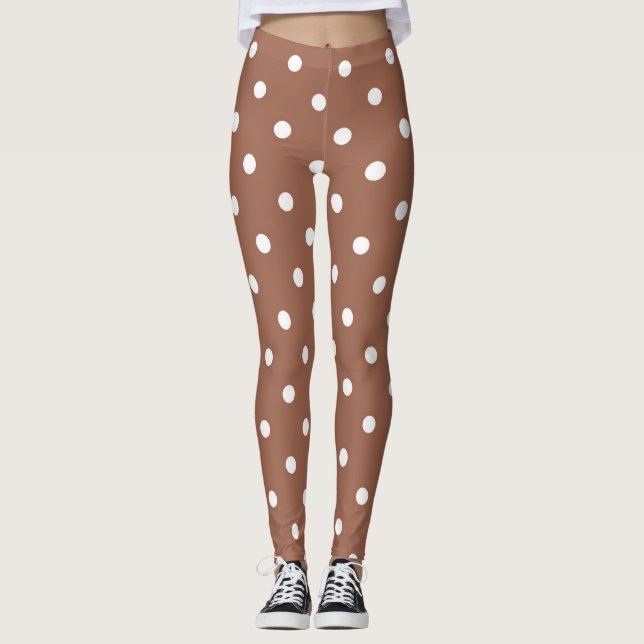 Polkadots Impressão Leggings (Frente)