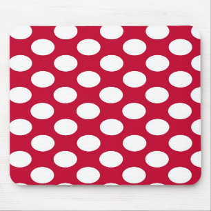 Polkadots vermelho e branco Mousepad