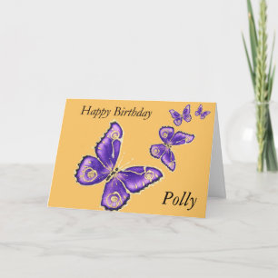 Polly, feliz cartão de aniversário da borboleta