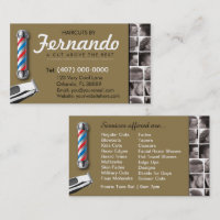 Polo de Cartão de visita de barbearia, clipes com