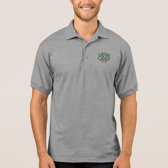 Pólo Golfing do monograma do golfe do amor do pai Camisa Polo