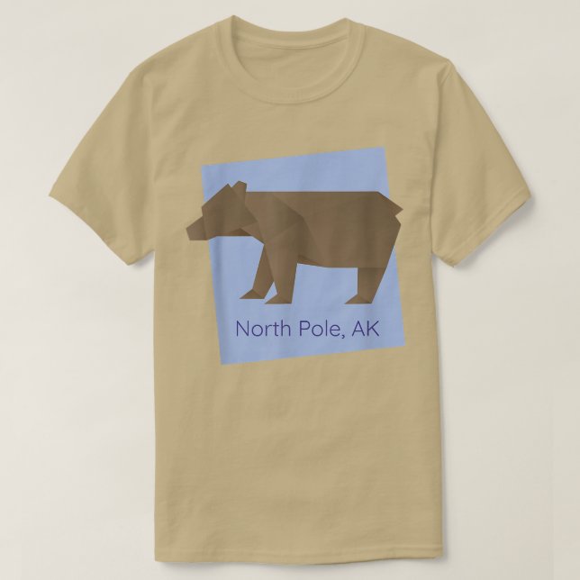 Polo Norte AK Brown Origami Bear Abstrato Geometri (Frente do Design)