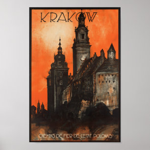 Polônia de Krakow - poster de viagens polonês do