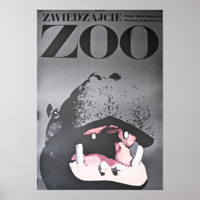 Polônia de Varsóvia Visite O Poster do Zoo Hippo 1 (Frente)