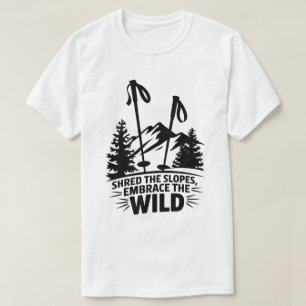 Polos de Esqui de Montanha Gráfico de Natureza Sel