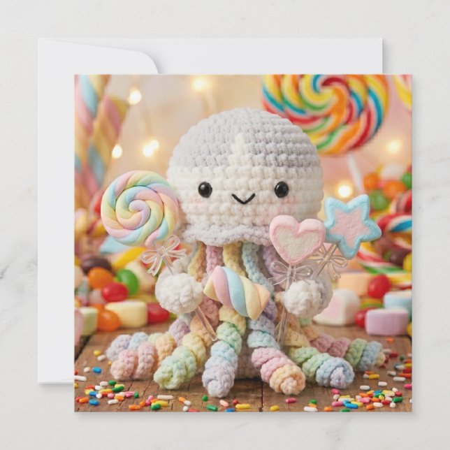 Polvo de Crochê Fofo Estética Candy Land (Frente)