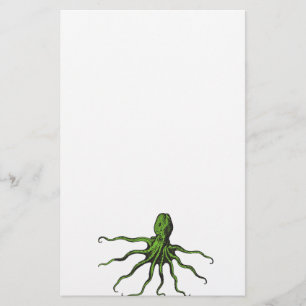 Polvo ilustrado verde e preto
