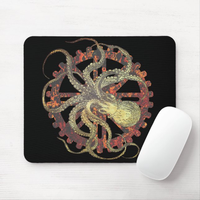 Polvo Steampunk & Rusty Clocage Gear Mousepad (Com mouse)