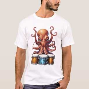 polvo tocando tambor com camisa