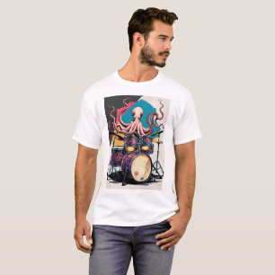 polvo tocando tambor com camisa