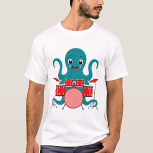 polvo tocando tambor com camisa