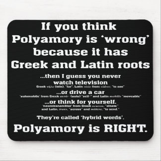 Polyamory Pro-Letrado Mousepad - preto