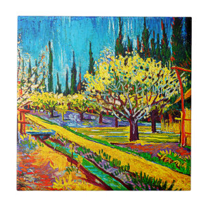 Pomar Bordado por Cypress Vincent Van Gogh