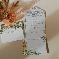 Pomar de Citrinos Botânico | Convite de Casamento