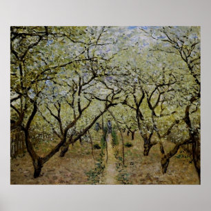 Pomar na flor por Claude Monet - impressão da