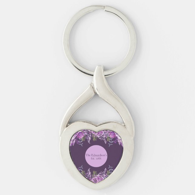 Pomares Místicos: Chaveiro de Êxtase Botânico Roxo (Frente)