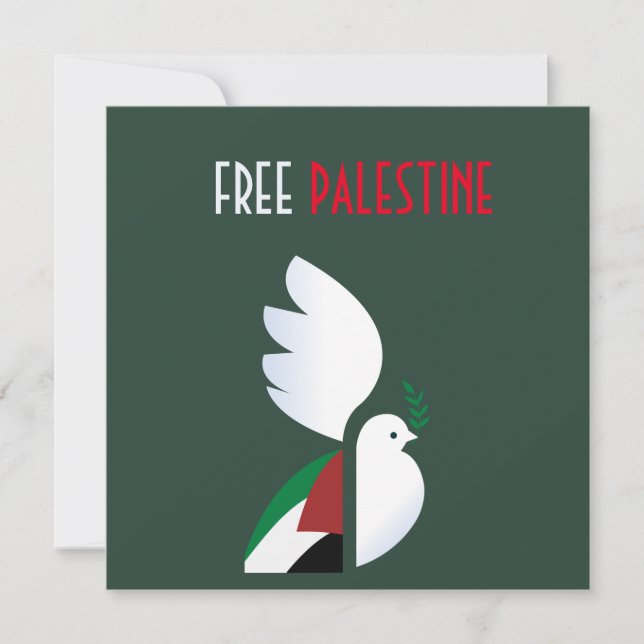 pomba da paz com a bandeira palestiniana (Frente)