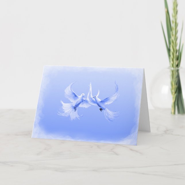 "Pombas azuis do salgueiro" cartão interno do (Frente)