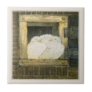 Pombas Brancas na Janela Arte Vitoriana Holandesa