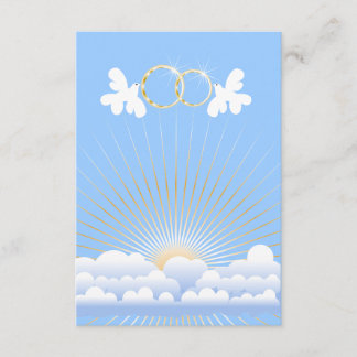 Pombas com convite do costume das alianças de