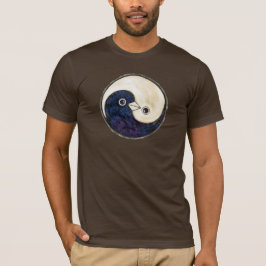 Pombas da paz e da harmonia de Yin Yang da camisa