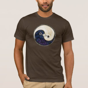 Pombas da paz e da harmonia de Yin Yang da camisa