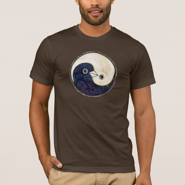 Pombas da paz e da harmonia de Yin Yang da camisa (Frente)