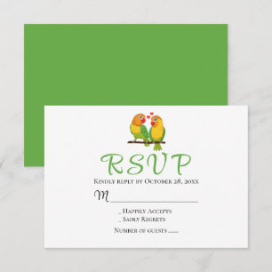Pombinhos Verdes Amarelos Casamento RSVP