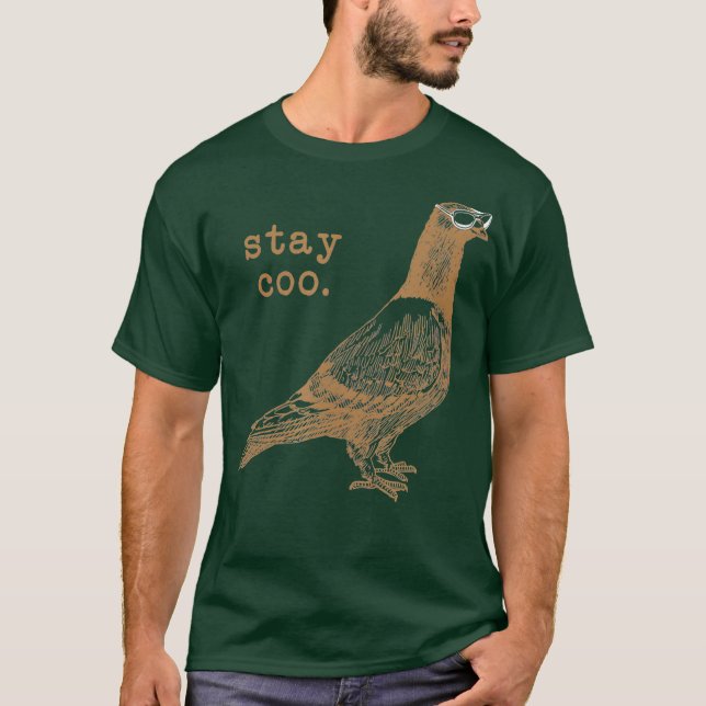Pombo Diversão Camisa Legal Com Óculos Solares (Frente)
