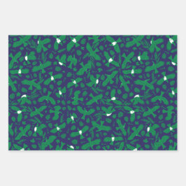 Pombos verdes em azul