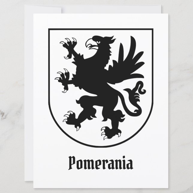 Pomeranian Coat of Arms Black and White Heraldic (Frente)