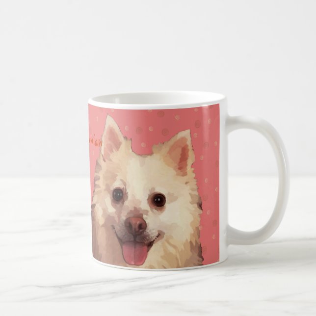 Pomeranian no pêssego colore a caneca (Direita)