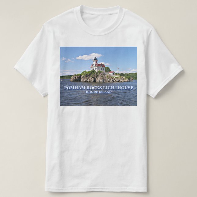 Pomham Rocks Lighthouse, Camisa Rhode Island (Frente do Design)