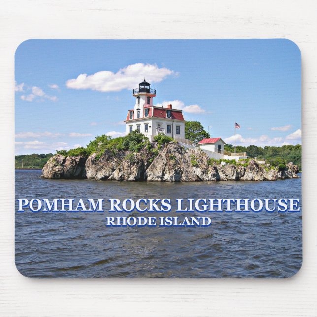 Pomham Rocks Lighthouse, Rhode Island Mousepad (Frente)